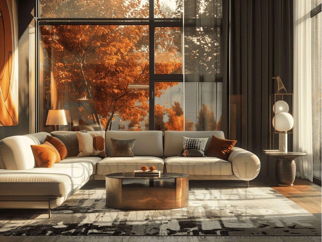 Cozy Fall Zoom Background Rustic Autumn Cabin Office Backdrop Modern ...