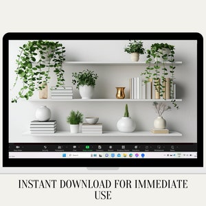 Background, Zoom Background Home Office, Bookshelf Background, Plant ...