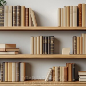 Zoom backgrounds home office | Virtual Meeting Backdrop | Realistic Home | Bookshelf Zoom | Minimalist Modern Home Office 16:9 ratio
