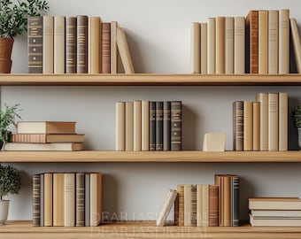 Bookshelf Zoom Background | Realistic Home Office Backdrop (Digital Download)