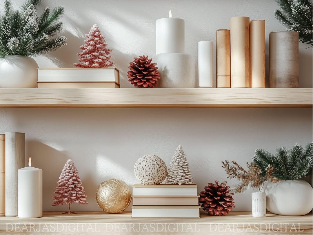 Modern Christmas Zoom Background | Festive Home Office (digital ...