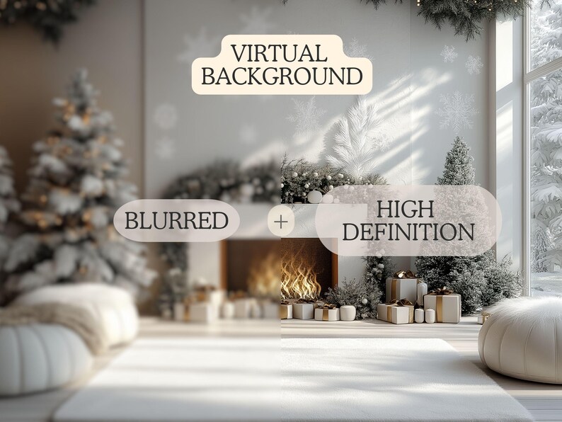 Christmas Zoom Backgrounds | Holiday Season Backdrop | Realistic Home ...