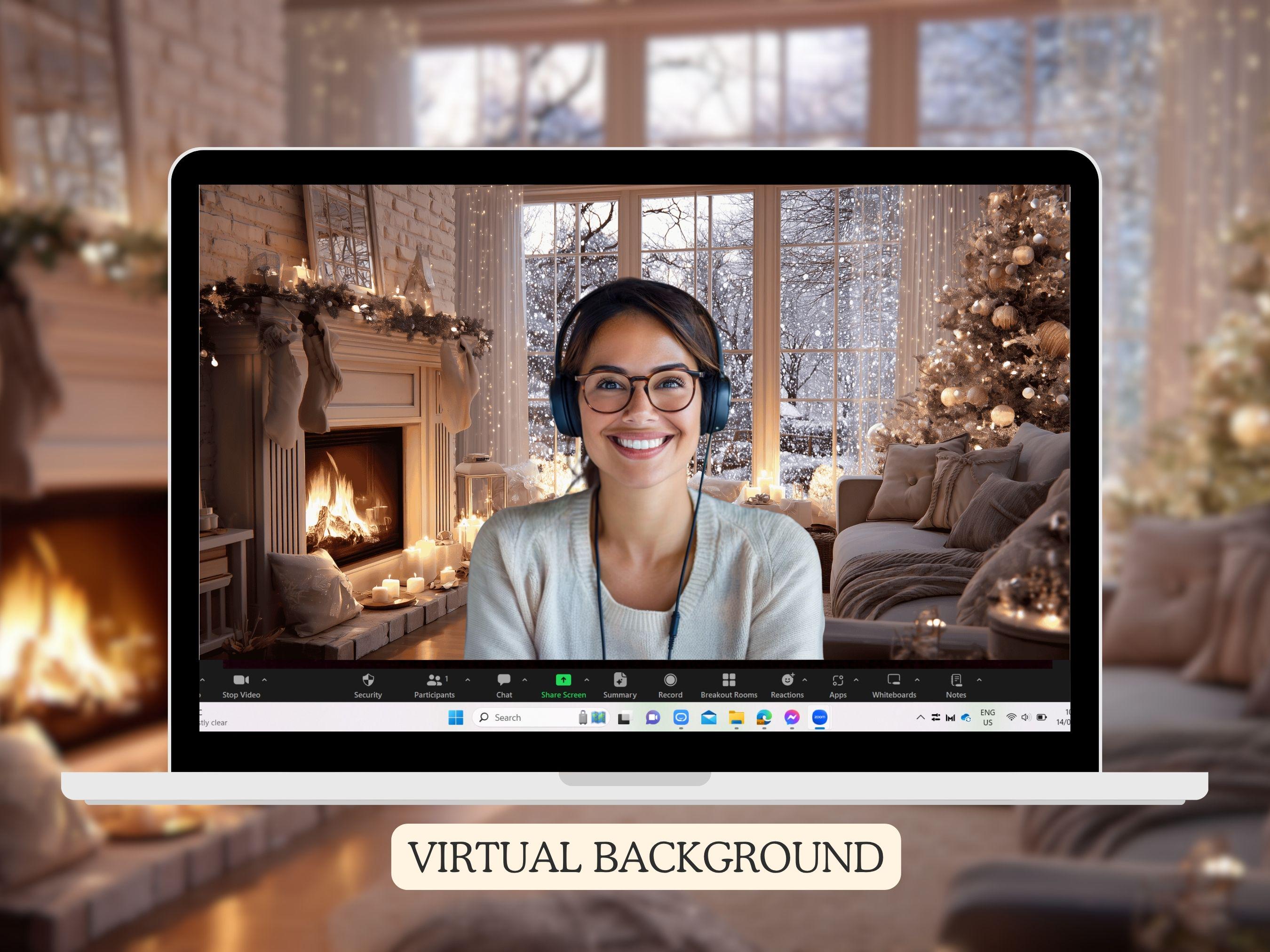 Christmas Zoom Backgrounds | Holiday Season Backdrop | Realistic Home ...