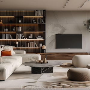 Zoom backgrounds | Zoom background home office | Home office virtual background | Realistic Home Modern Living Room 16:9 ratio