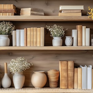 Virtueller Hintergrund Schreibtisch für Video-Konferenz | Modernes Home-Office mit Regalen und Pflanzen | Sofort Download