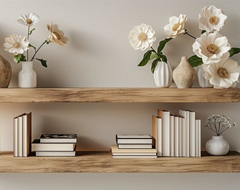 Minimalist Bookshelf Virtual Background | Modern Home Office (Instant Download PNG)