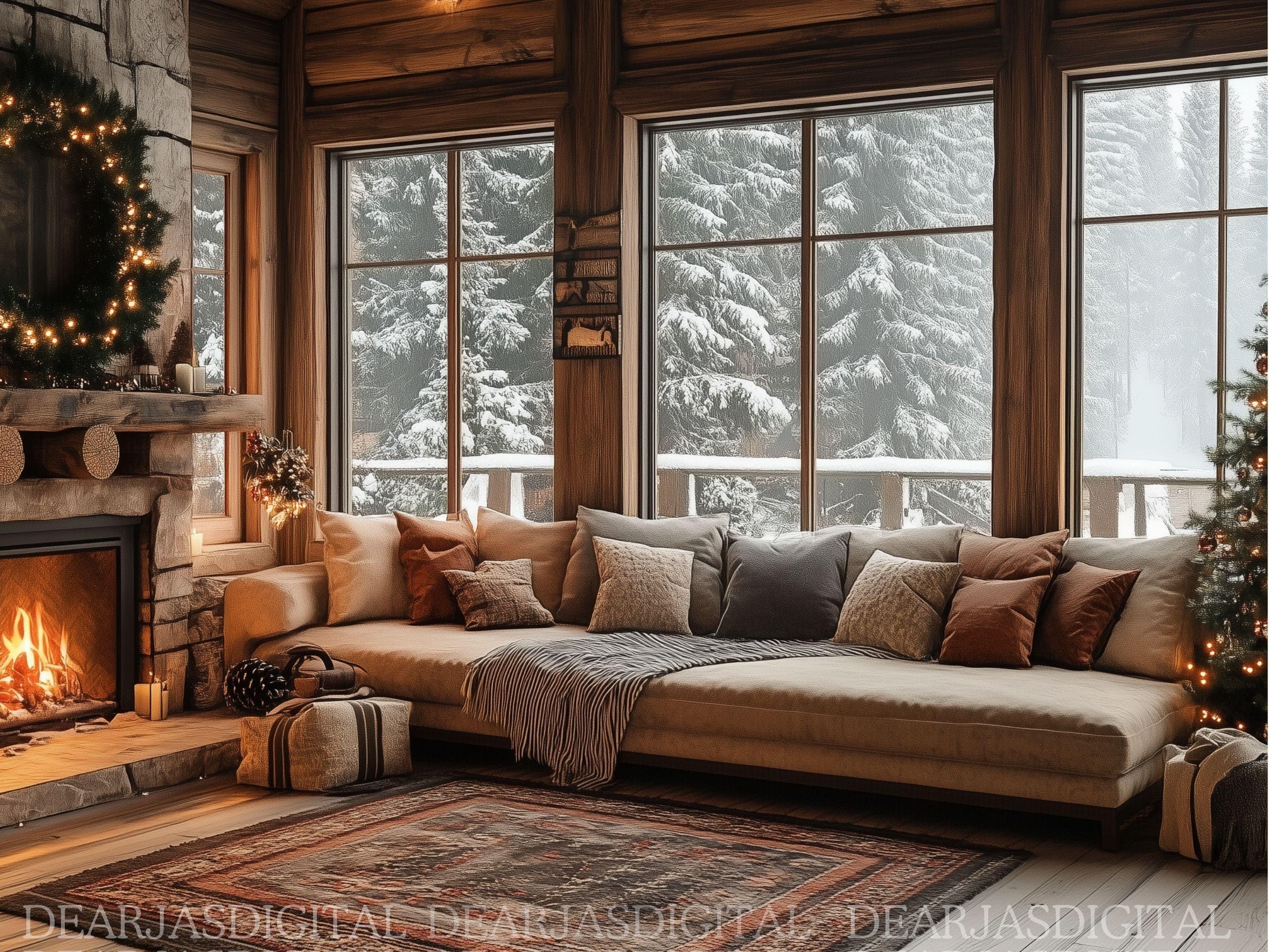 Christmas Zoom Backgrounds | Holiday Season Backdrop | Realistic Home ...