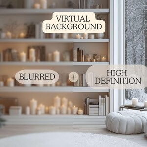 Modern Home Office Zoom Background | Christmas Virtual Backdrop | Cozy ...