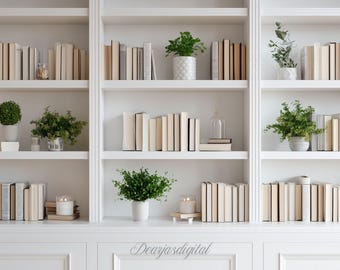 Zoom Background Bookshelf Zoom Modern White Shelves Virtual Background - Minimalist Zoom Home - Instant Office Backdrop  Podcast Backdrop