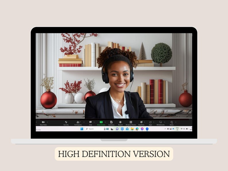 Christmas Zoom Backgrounds Holiday Season Backdrop Realistic Home Teams