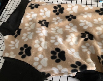 Greyhound Jammies -  Large - Black And White Paw Prints