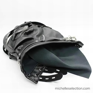 Cagoule intégrale, masque de privation sensorielle en cuir de qualité image 3