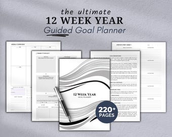 12 Week Year Planner | Printable 12 Week Planner 90 Day Goal Planner SMART Goal Setting Planner Printable Quarterly Goal Planning Template