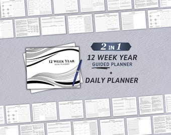 12 Week Year Planner | Printable 12 Week Planner 90 Day Goal Planner Printable Goal Setting Planner 2026 Goal Planning Template Landscape