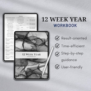 12 Week Year Digital Workbook Digital Planner 90 Day Goal Planner 12-Week Goal Setting Workbook Quarterly Goal Planning Workbook GoodNotes