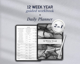 12 Week Year Digital Workbook Digital Planner 90 Day Goal Planner 12-Week Goal Setting Workbook Quarterly Goal Planning Workbook GoodNotes