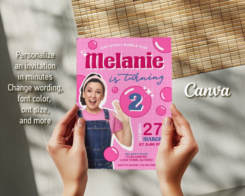 Printable Ms Rachel Birthday Invitation, Editable First Words Invite ...