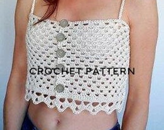 Adorable Summer Crop Tank!- pattern tutorial pdf crochet beginner pusheen DIY