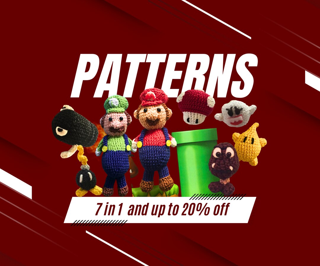 Goombas, Bob-ombs, Bullet Bill, Mushrooms, Super Star, Boo 7 in 1 Mario ...