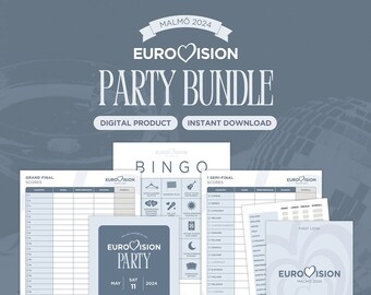 Printable Eurovision 2024 Party Bundle - Eurovision Scorecard - Eurovision Bingo Game - Eurovision Invitation - Eurovision Song Contest