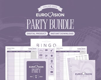 Printable Eurovision 2024 Party Bundle - Eurovision Scorecard - Eurovision Bingo Game - Eurovision Invitation - Eurovision Song Contest