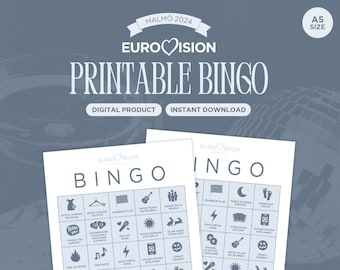 Printable Eurovision Bingo - Eurovision 2024 Bingo - Eurovision Party Games - Instant Download - Eurovision Song Contest - A5 Size PDF