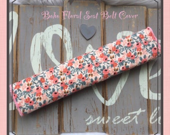 Boho Rifle Paper Co. Les Fleurs Floral Seatbelt Cover