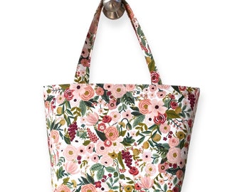 Last One! Rifle Paper co. Garden Party medium size Tote bag **Cotton steel, Birthday gift,Gift Basket, Car Organizers, Farmhouse decor**