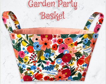 Rifle Paper co. Garden Party Storage Basket ***Cotton steel, Rose Basket, Birthday gift,Gift Basket, Car Organizers, Farmhouse decor***