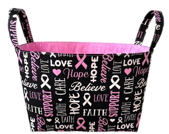 Pink ribbon breast cancer storage basket***fight cancer,  Cancer, gift basket, Pink ribbon, Car Organizer***
