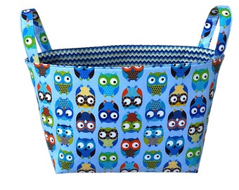 Woodland Kawaii Owl Storage Basket ***Baby shower gift, Owl decor, Birthday gift, Diaper carry,Woodland Theme ***