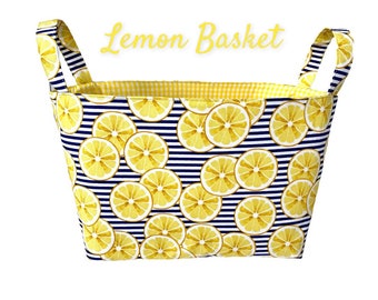 Last One !! Kawaii lemon storage basket bin ***Farmhouse, Lemon theme, Baby shower gift, Gift basket, Birthday Gift***