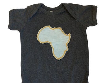 Size 12 Month | Clearance Sale | Charcoal Gray Bodysuit | Infant | Toddler | Summer Spring Clothes | Africa decal