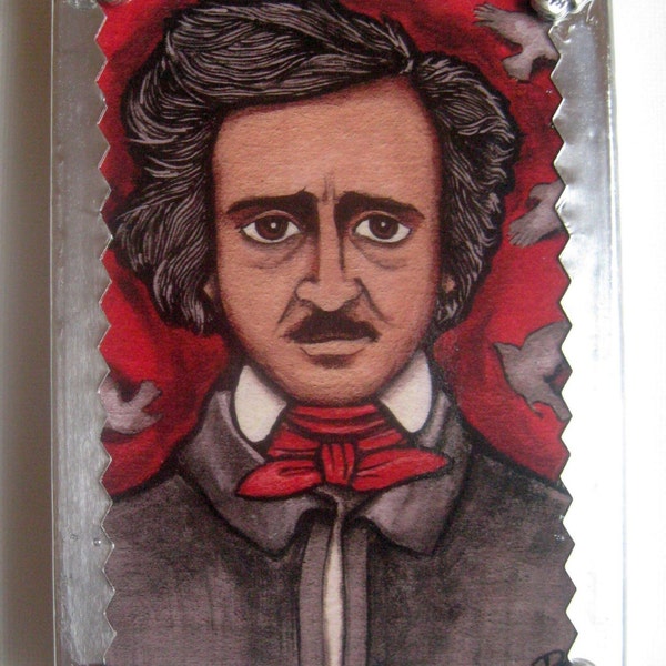 Poe Boy Tin Wrapped Hanging Art