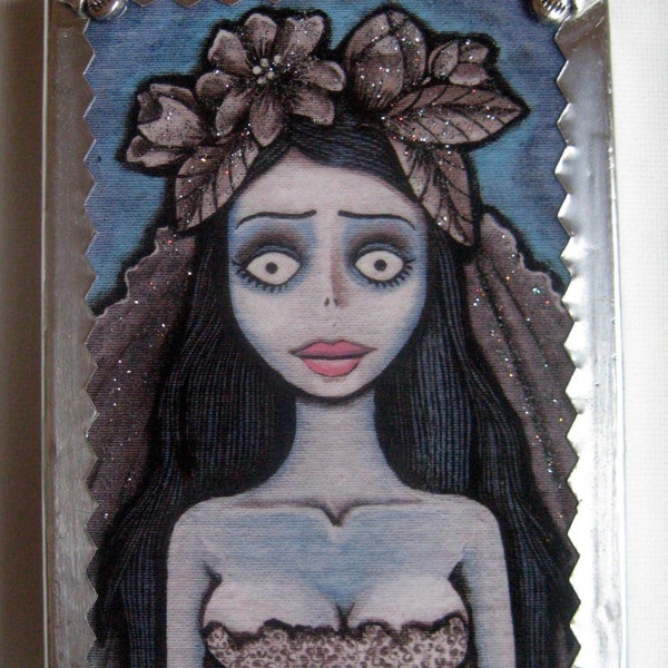 Emily The Corpe Bride Tin Wrapped Hanging Art