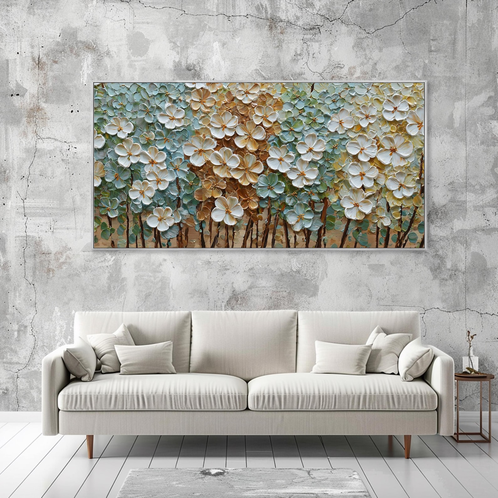 Original Floral Texture Wall Art 3D Textured Abstract Oil on Canvas ...