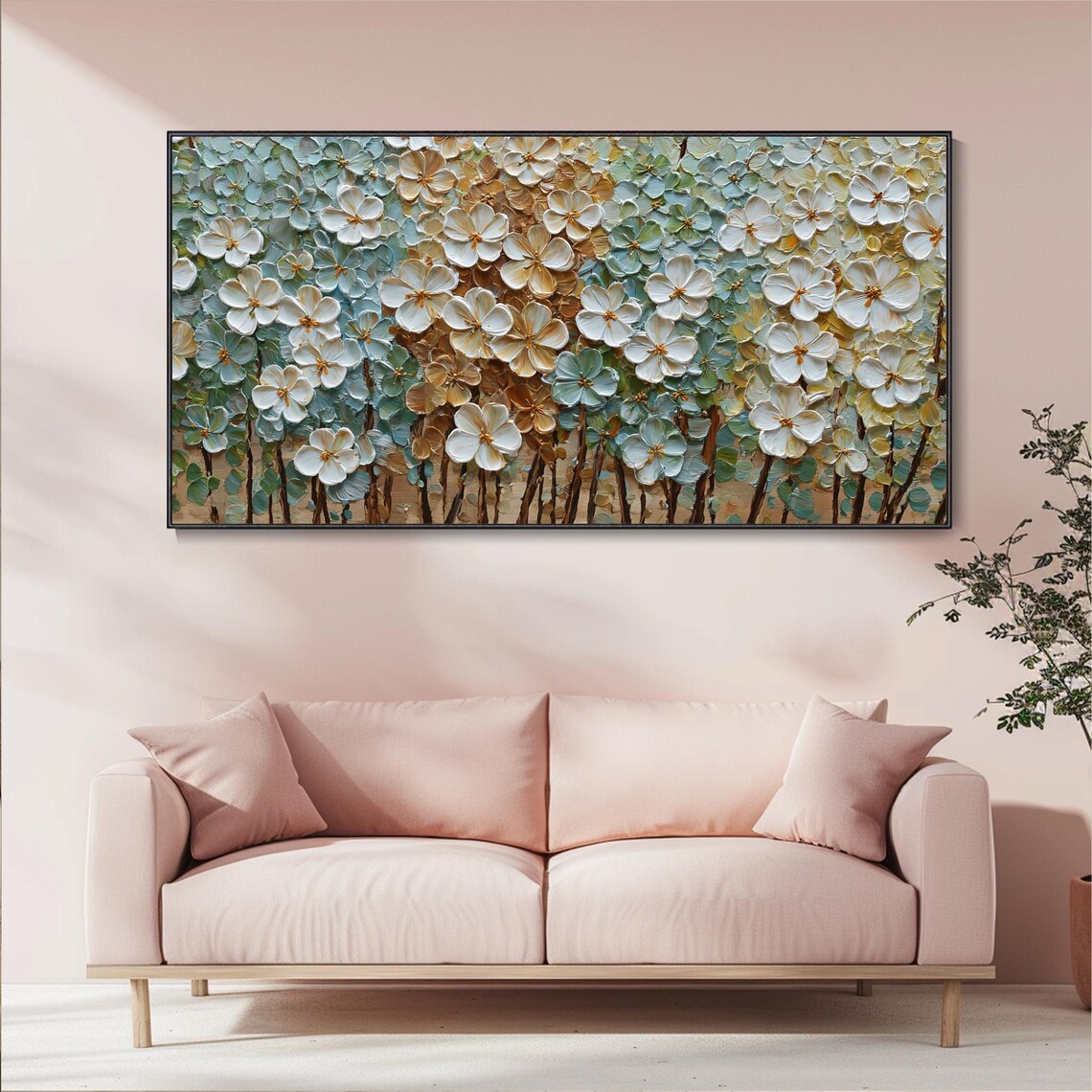 Original Floral Texture Wall Art 3D Textured Abstract Oil on Canvas ...
