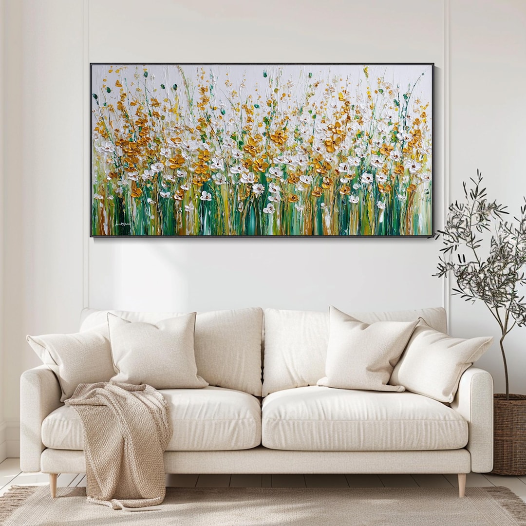 3D Original Flower Painting on Canvas Colorful Textured Wall Art ...