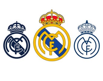 UEFA Champions League Real Madrid Logo (3 Types) SVG, Layered & Monochrome PNG, Cricut Cut File, dxf and Clipart Sticker Instant Download