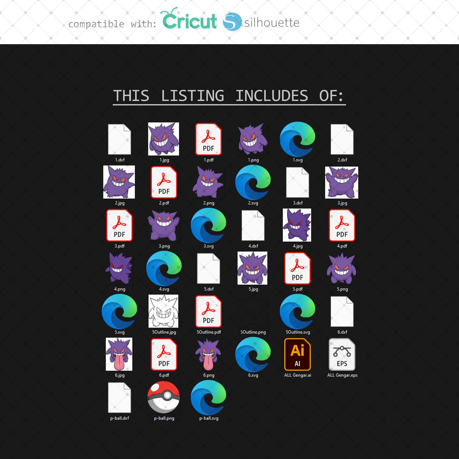 LAYERED 6 Different Geng Designs SVG Cartoon PNG Birthday Instant ...