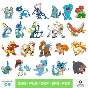 21 pcs. Ultimate Poke-Mon Legendary Collection Set (Old & New Gen) SVG PNG DXF eps pdf Instant Download