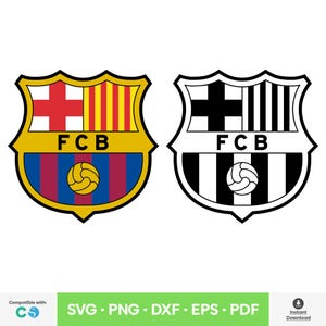 UEFA Champions League Barcelona (2 Types) SVG, Layered & Monochrome PNG, Cricut Cut File, dxf and Clipart Sticker Instant Download