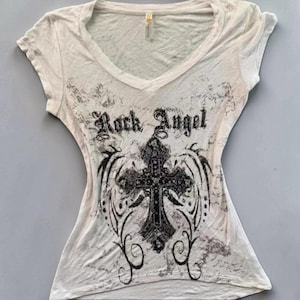 Chic Gothic Tee, Japanese Punk Fashion, Y2k Top For Her