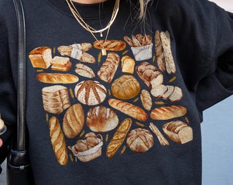 Bread Lover Sweatshirt, Cozy Baking Sweater, Foodie Crewneck, Gift for Bakers and Sourdough Lovers