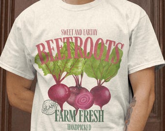 Beetroot Vegetable Shirt, Comfort Colors Farmers Market Tshirt, Veggie Graphic Tee Gift for Gardener
