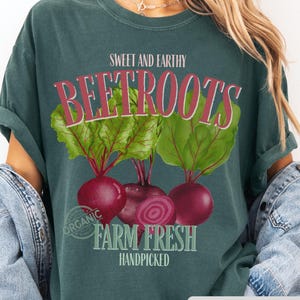 Beetroot Vegetable Shirt for Food Lover Gift, Comfort Colors Farmers Market Tshirt, Veggie Tee for Gardener, Unisex Foodie Gift for Him Her