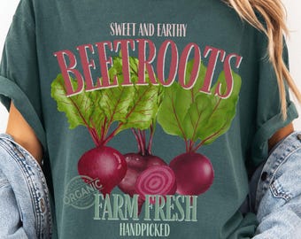 Beetroot Vegetable Shirt for Food Lover Gift, Comfort Colors Farmers Market Tshirt, Veggie Tee for Gardener, Unisex Foodie Gift for Him Her