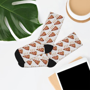 Fun Silly Novelty Socks, Pizza Socks for Foodie, Recycled Poly Socks Birthday Gift, Food Lover Summer Socks, Funny Food Lover One Size Socks