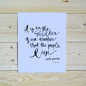 Irish Proverb Art Print: Shelter Quote, Home Decor (8x10 Digital Download)