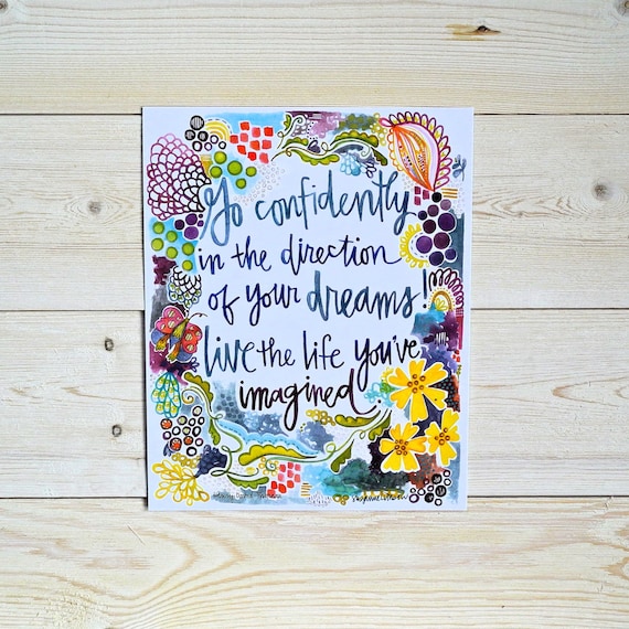 Henry David Thoreau Quote 8 X 10 Inches Go Confidently In Etsy Henry David Thoreau Quote 8 X 10 Inches Go Confidently In Etsy